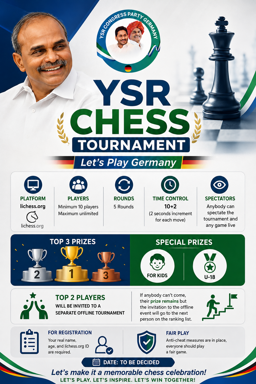 YSR Chess Tournament 2026 event poster